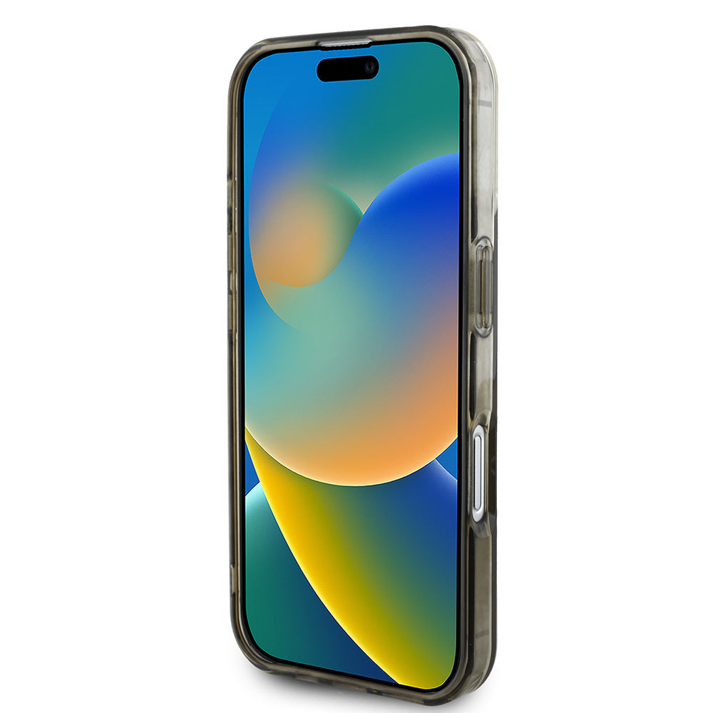 Apple iPhone 16 Plus Kılıf Guess Orjinal Lisanslı M-safe Şarj Özellikli IML Baskılı Klasik Logolu 4G Desenli Kapak Kahverengi
