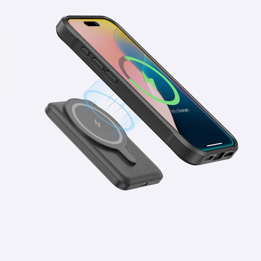 Apple iPhone 16 Plus Kılıf M-safe Şarj Özellikli Amazingthing Glamour Serisi Kapak Siyah
