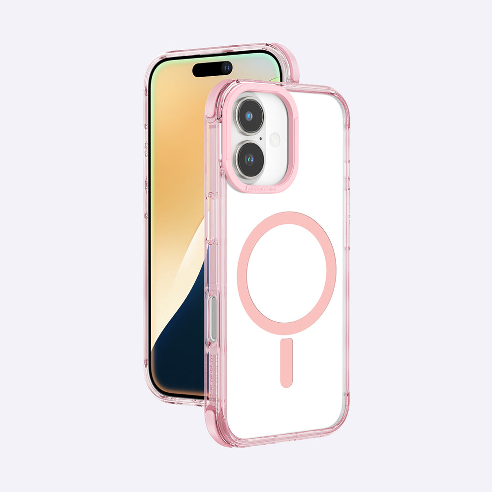 Apple iPhone 16 Plus Kılıf M-safe Şarj Özellikli Amazingthing Omni Serisi Kapak Pembe