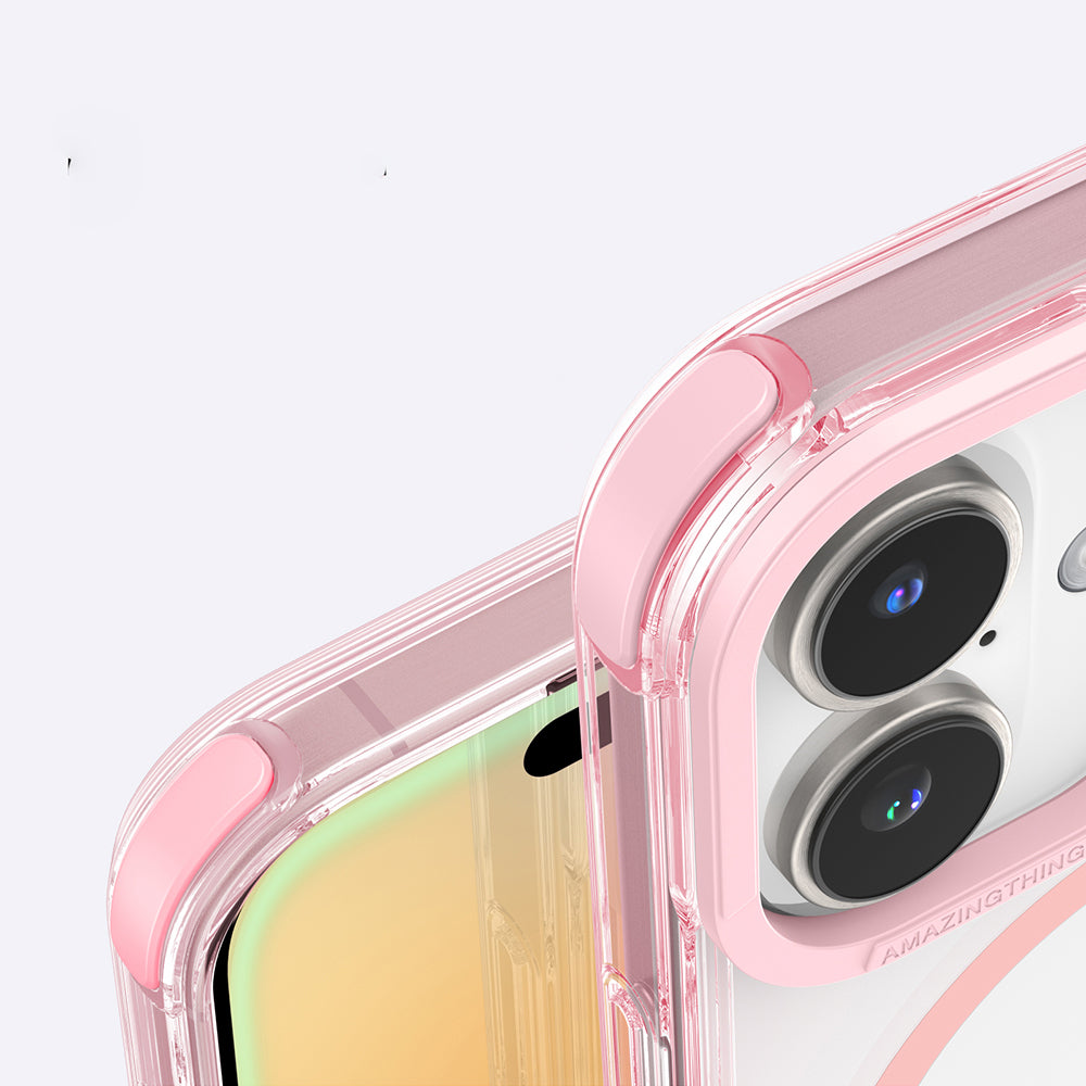 Apple iPhone 16 Plus Kılıf M-safe Şarj Özellikli Amazingthing Omni Serisi Kapak Pembe