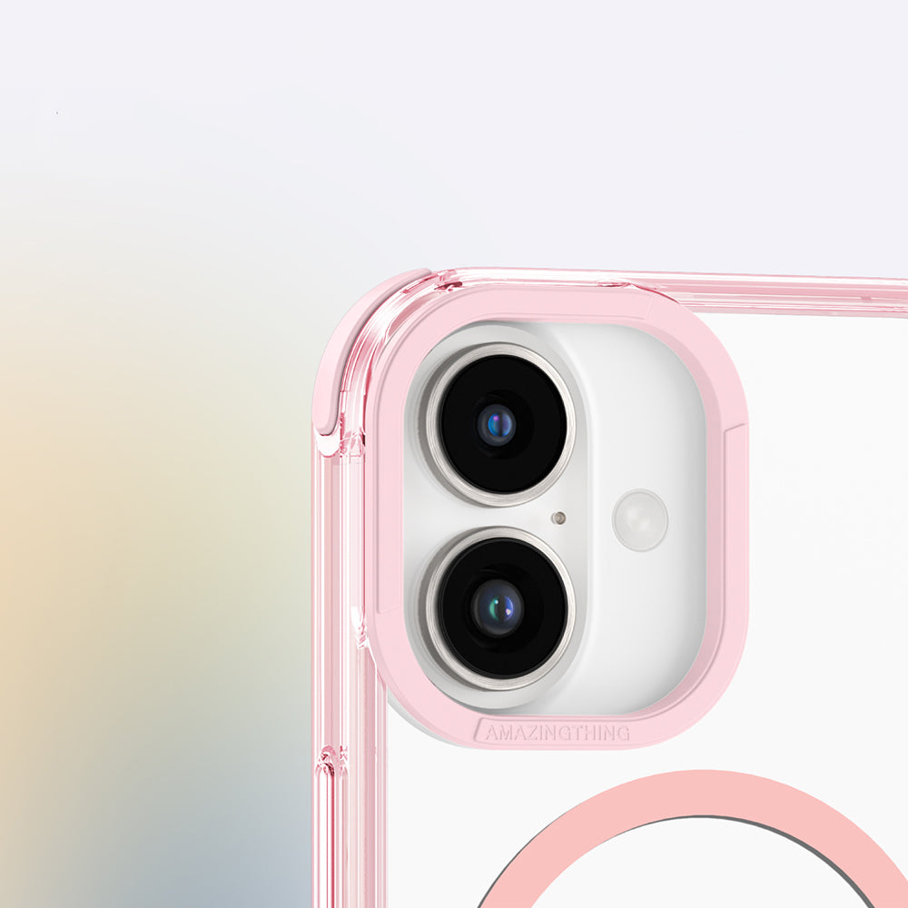 Apple iPhone 16 Plus Kılıf M-safe Şarj Özellikli Amazingthing Omni Serisi Kapak Pembe