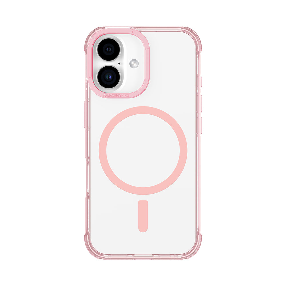 Apple iPhone 16 Plus Kılıf M-safe Şarj Özellikli Amazingthing Omni Serisi Kapak Pembe