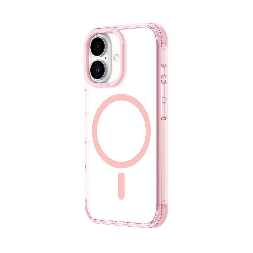 Apple iPhone 16 Plus Kılıf M-safe Şarj Özellikli Amazingthing Omni Serisi Kapak Pembe
