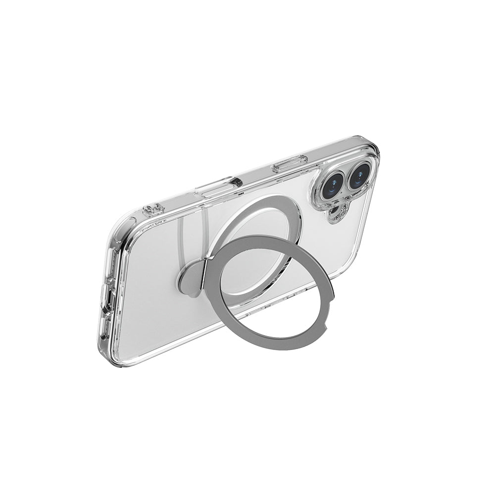 Apple iPhone 16 Plus Kılıf M-safe Şarj Özellikli Raptic Air Stand Serisi Buzlu Transparan Tasarımlı Standlı Kapak Şeffaf