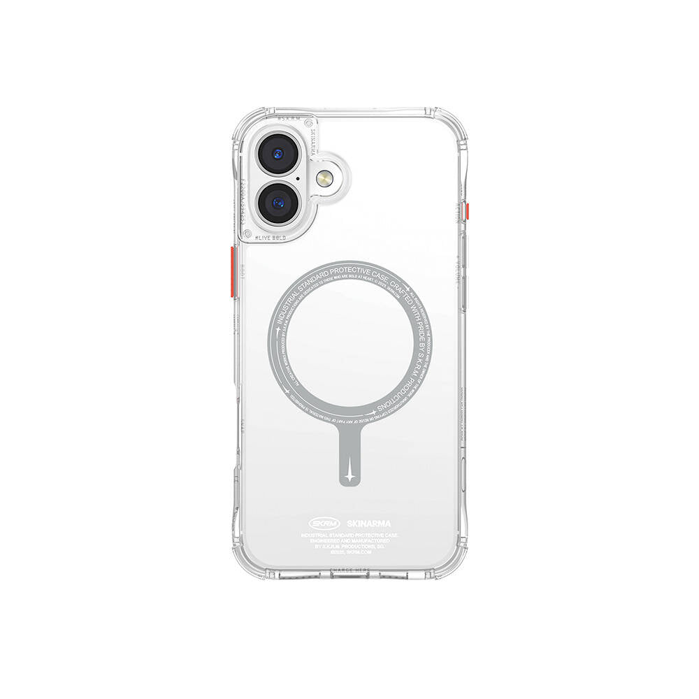 Apple iPhone 16 Plus Kılıf M-safe Şarj Özellikli Şeffaf Airbag Tasarımlı Skinarma Saido Kapak Şeffaf