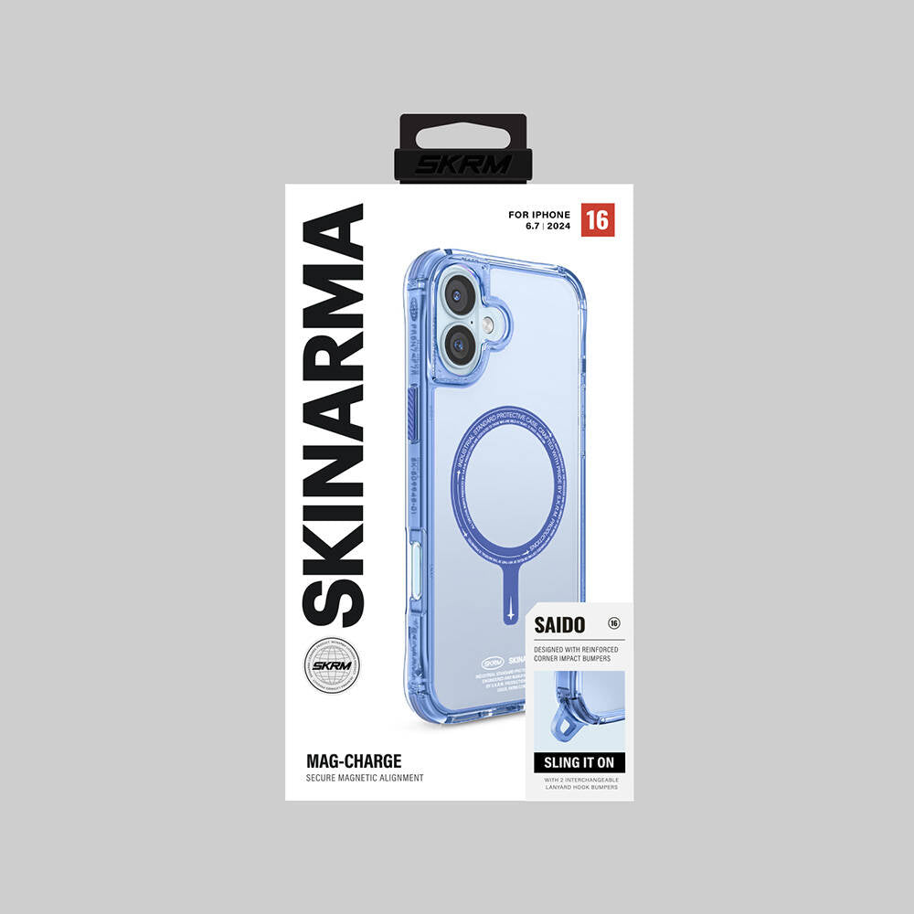 Apple iPhone 16 Plus Kılıf M-safe Şarj Özellikli Şeffaf Airbag Tasarımlı Skinarma Saido Kapak Pembe