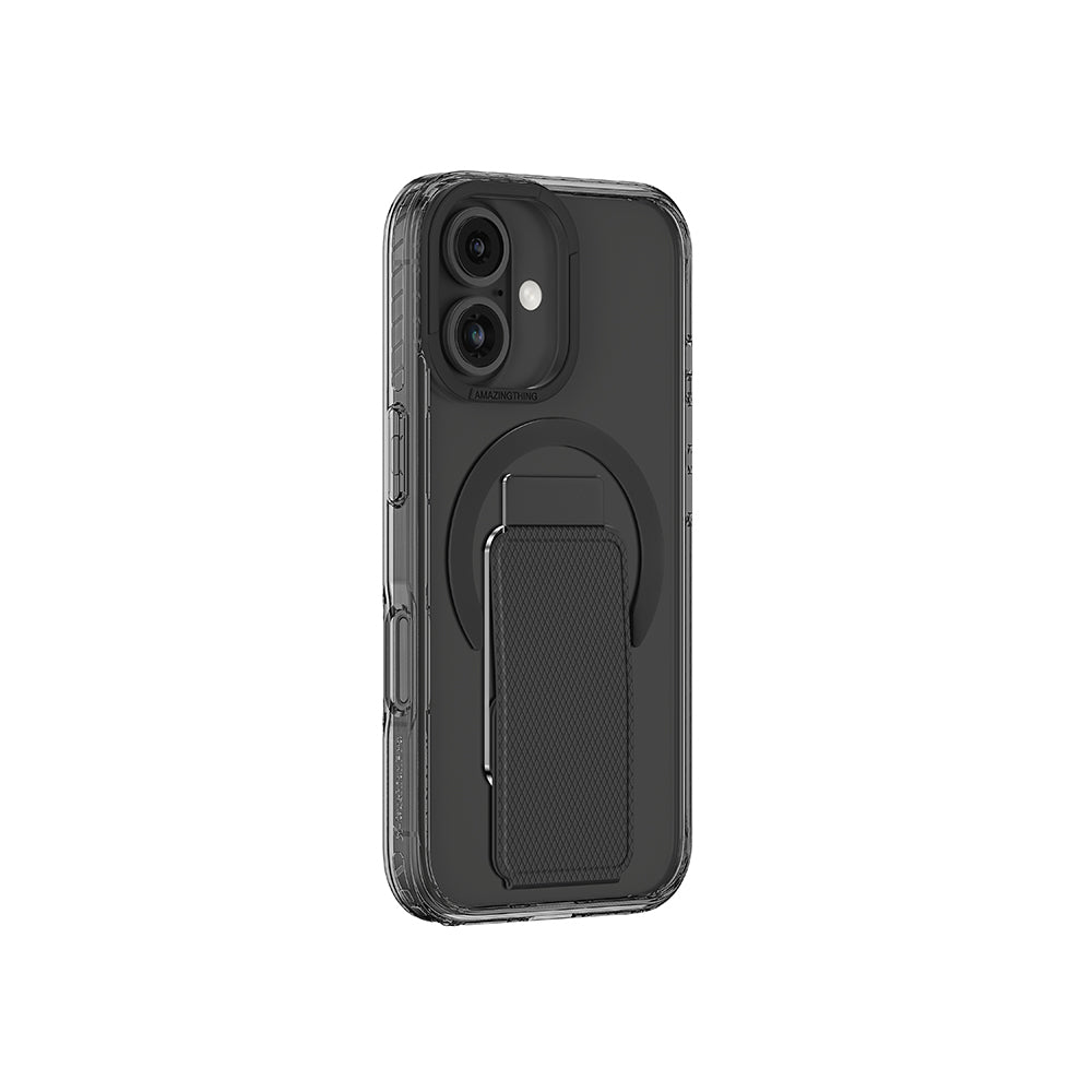 Apple iPhone 16 Plus Kılıf M-safe Şarj Özellikli Standlı Amazingthing Titan Pro Plus Kapak Siyah