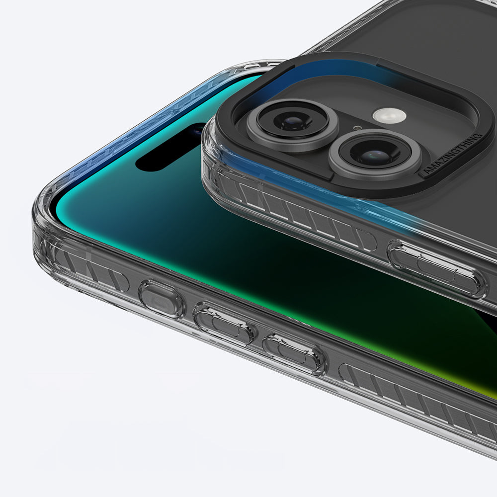 Apple iPhone 16 Plus Kılıf M-safe Şarj Özellikli Standlı Amazingthing Titan Pro Plus Kapak Siyah
