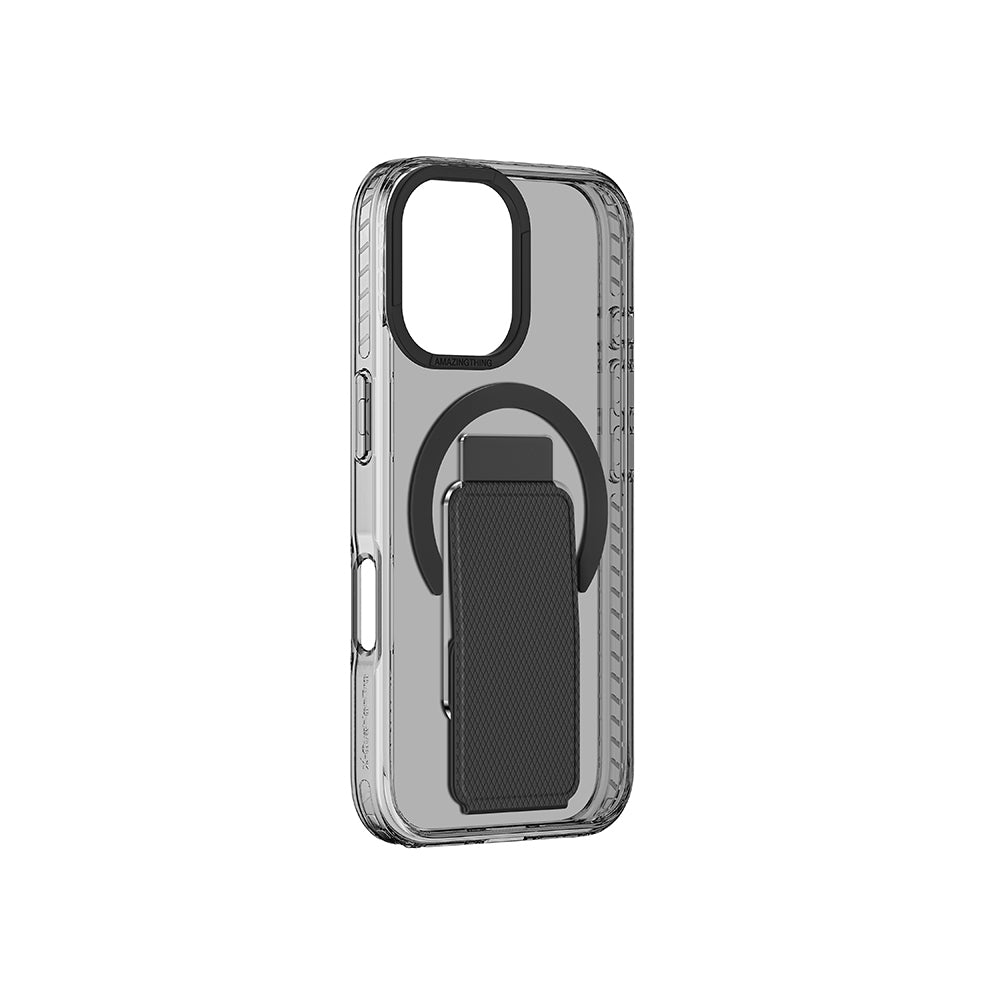 Apple iPhone 16 Plus Kılıf M-safe Şarj Özellikli Standlı Amazingthing Titan Pro Plus Kapak Siyah