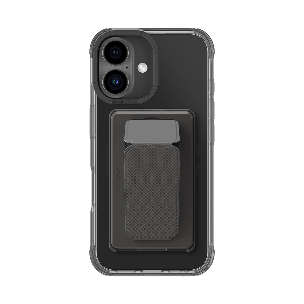 Apple iPhone 16 Plus Kılıf M-safe Şarj Özellikli Standlı Set Amazingthing Omni Adventure Serisi Kapak Siyah