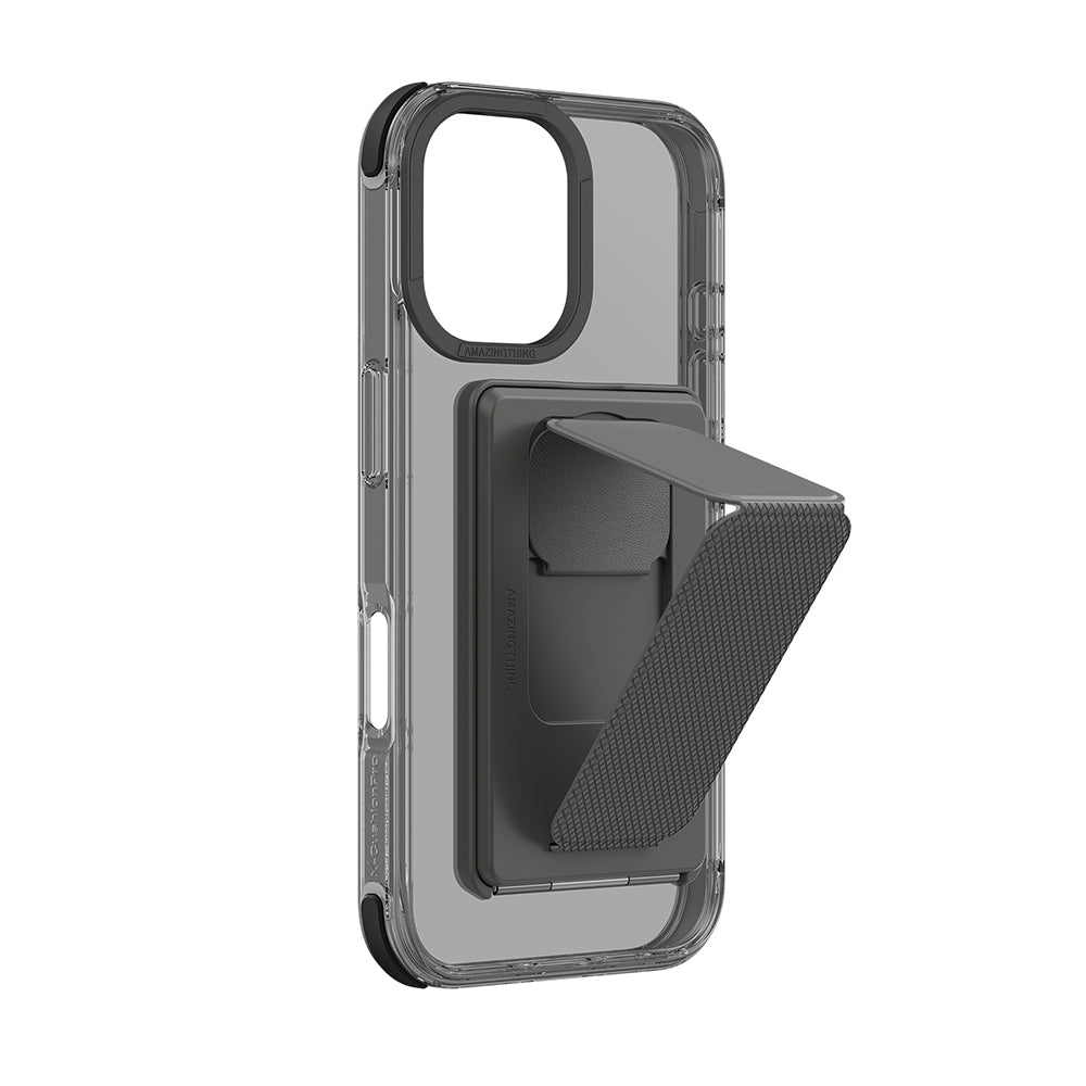 Apple iPhone 16 Plus Kılıf M-safe Şarj Özellikli Standlı Set Amazingthing Omni Adventure Serisi Kapak Siyah
