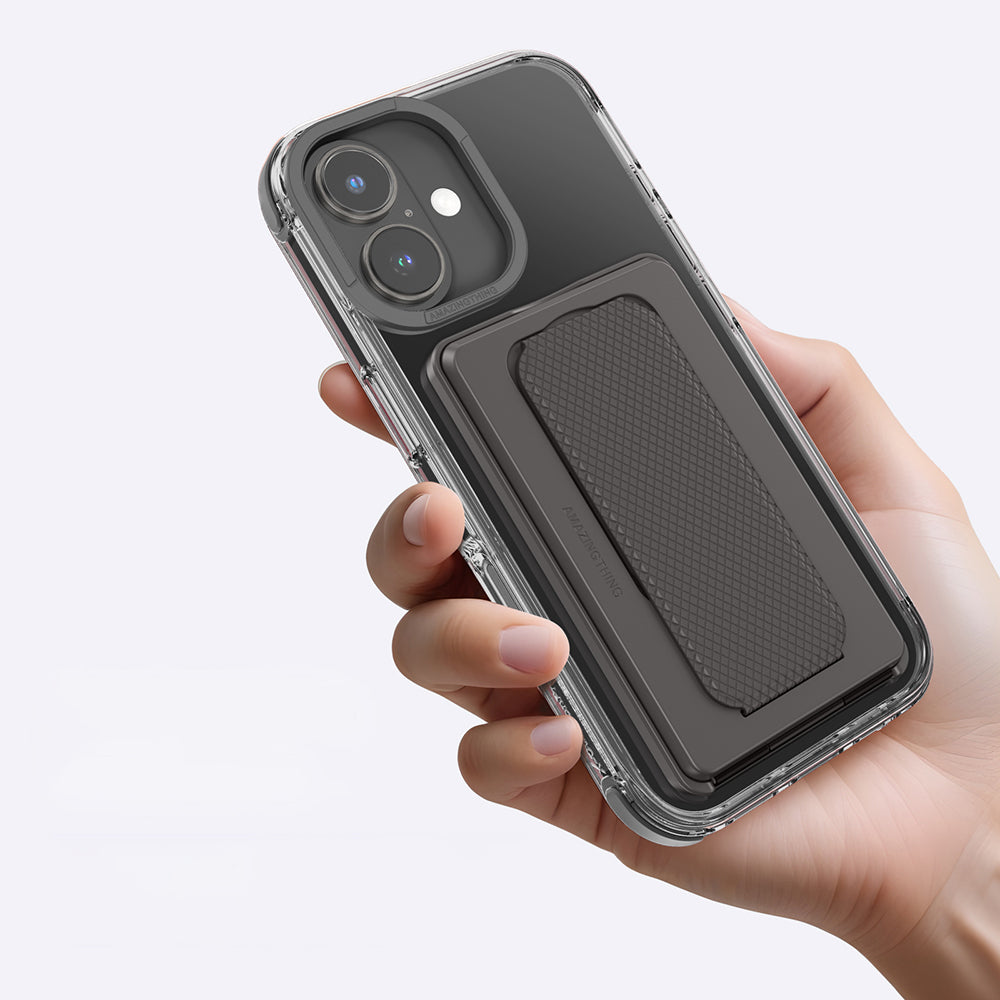 Apple iPhone 16 Plus Kılıf M-safe Şarj Özellikli Standlı Set Amazingthing Omni Adventure Serisi Kapak Siyah