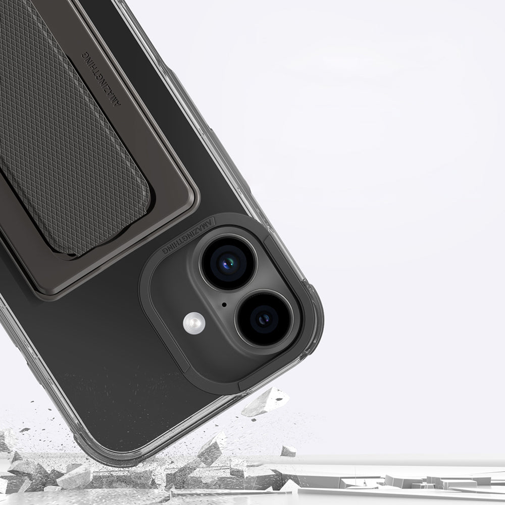 Apple iPhone 16 Plus Kılıf M-safe Şarj Özellikli Standlı Set Amazingthing Omni Adventure Serisi Kapak Siyah