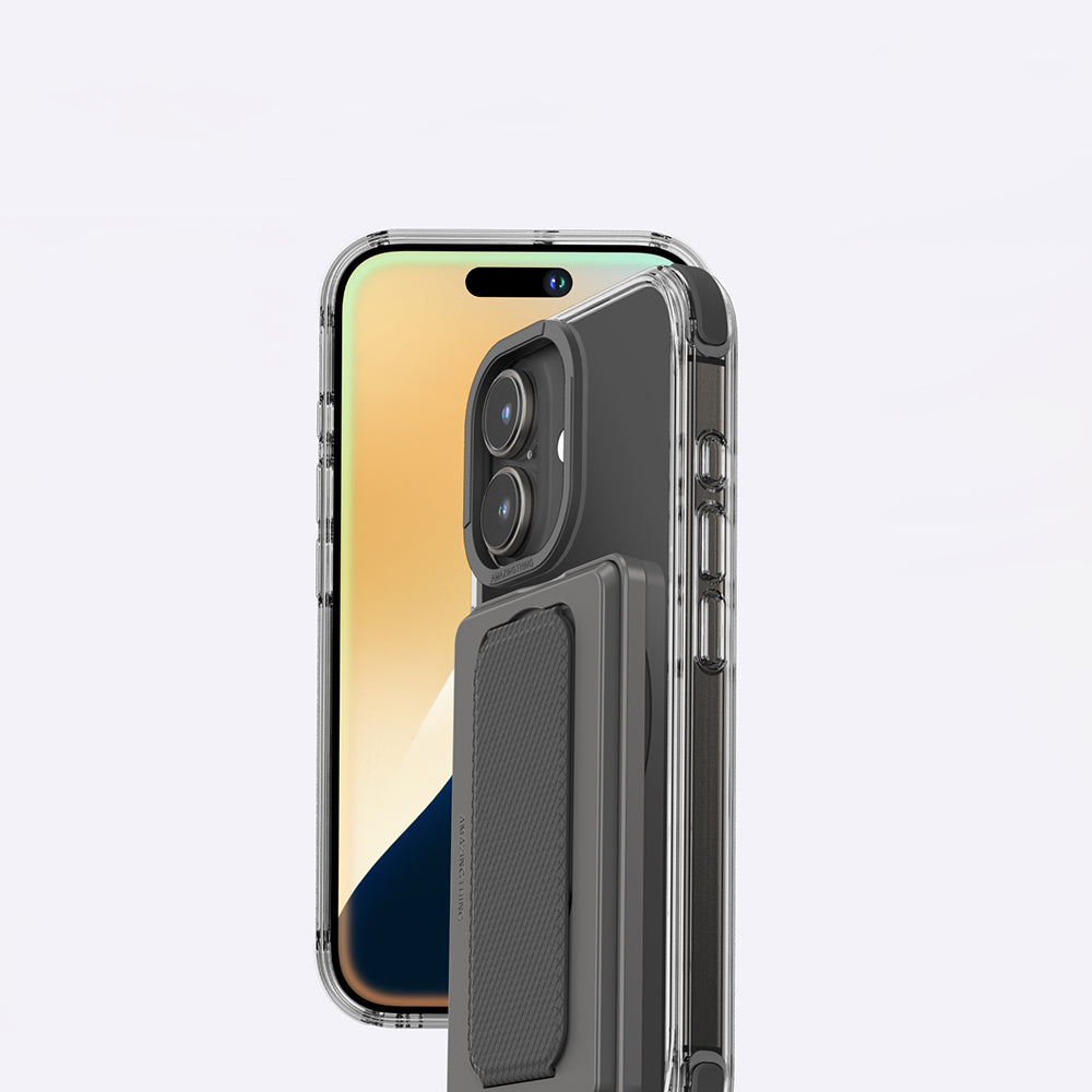 Apple iPhone 16 Plus Kılıf M-safe Şarj Özellikli Standlı Set Amazingthing Omni Adventure Serisi Kapak Siyah