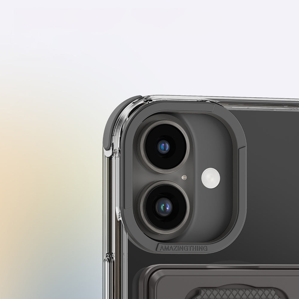 Apple iPhone 16 Plus Kılıf M-safe Şarj Özellikli Standlı Set Amazingthing Omni Adventure Serisi Kapak Siyah