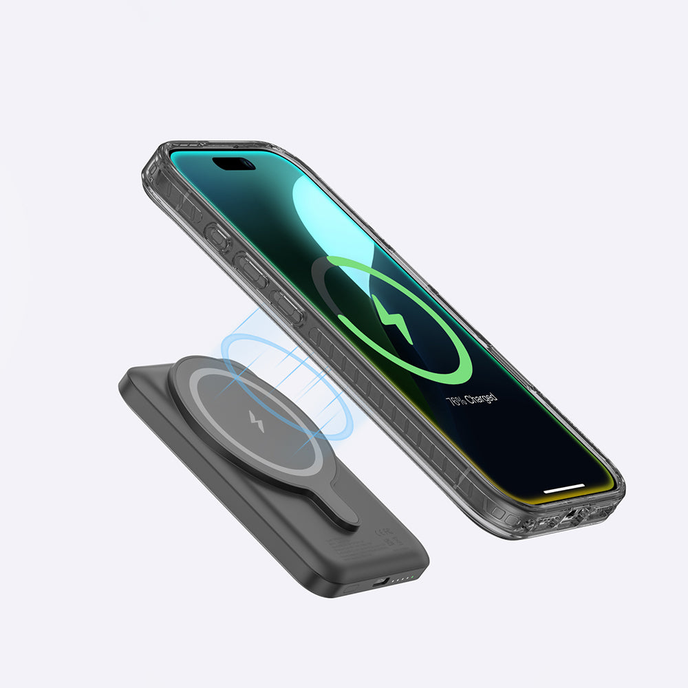 Apple iPhone 16 Plus Kılıf M-safe Şarj Özellikli Yüzük Standlı Amazingthing Titan Pro Serisi Kapak Siyah