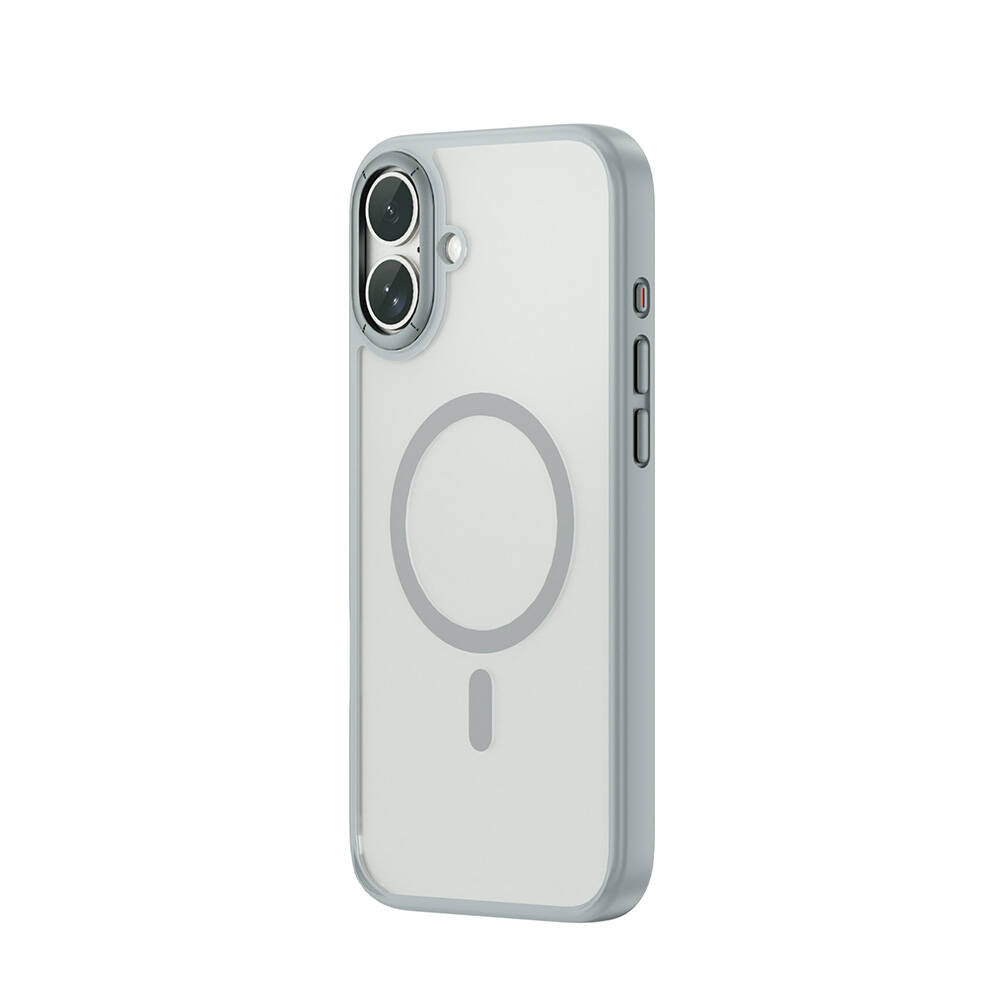 Apple iPhone 16 Plus Kılıf Wiwu FGG-012 ArmorPro Serisi M-safe Şarj Özellikli Parmak İzi Bırakmayan Kılıf Gri