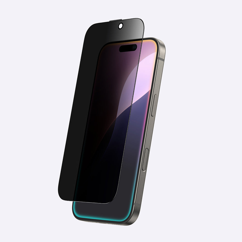 Apple iPhone 16 Pro Amazingthing Titan Privacy Parmak İzi Bırakmayan Temperli Cam Ekran Koruyucu Siyah