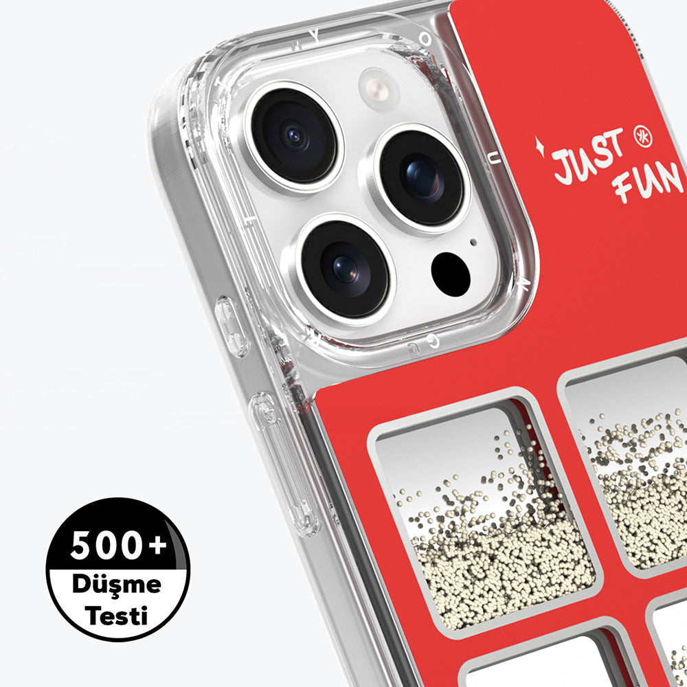 Apple iPhone 16 Pro Kılıf Aynalı ve Boncuklu Tasarım Youngkit Spirit Serisi Kapak Mürdüm