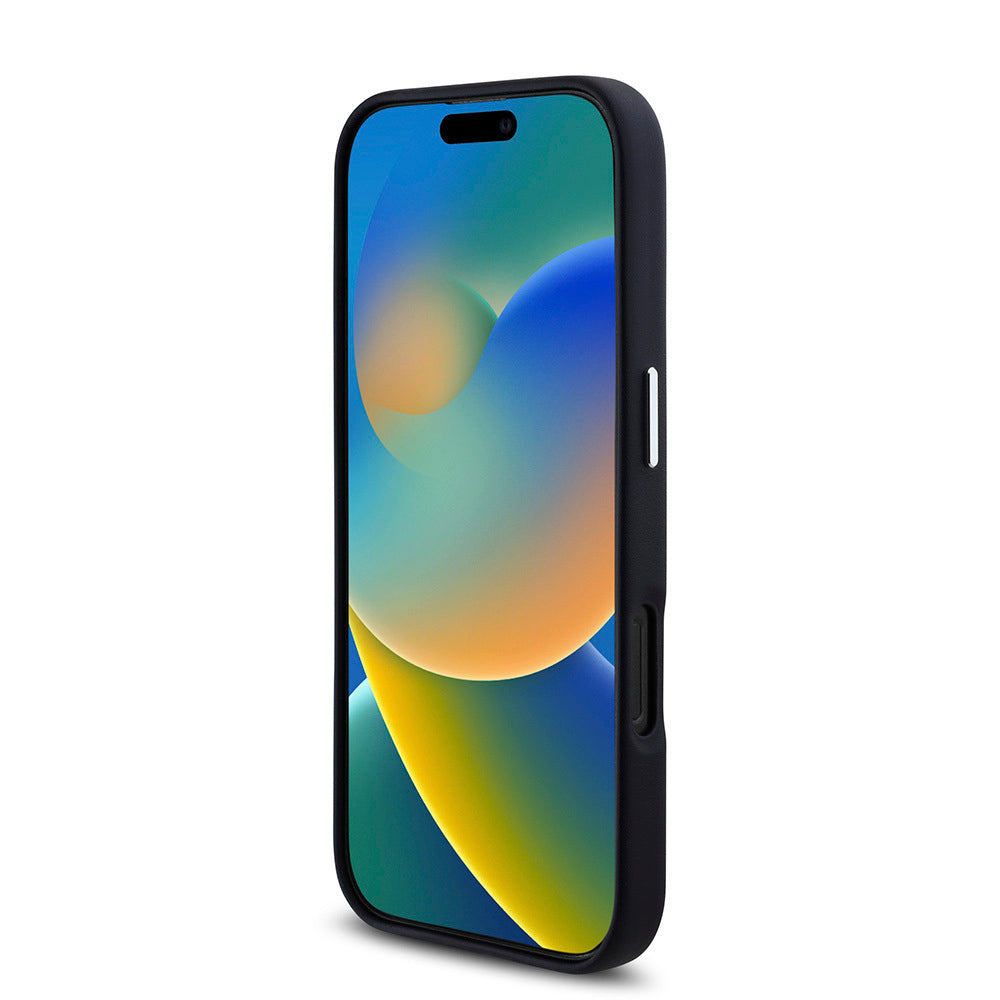 Apple iPhone 16 Pro Kılıf BMW Orjinal Lisanslı M-safe Şarj Özellikli Metal Logolu Tam Kaplama Deri Kapak Siyah