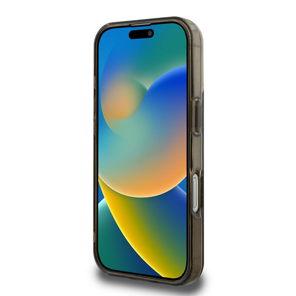 Apple iPhone 16 Pro Kılıf Guess Orjinal Lisanslı M-safe Şarj Özellikli IML Baskılı Klasik Logolu 4G Desenli Kapak Kahverengi