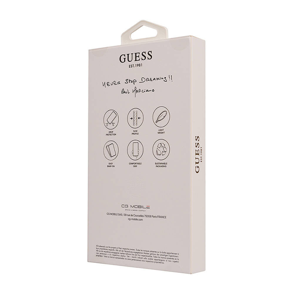 Apple iPhone 16 Pro Kılıf Guess Orjinal Lisanslı M-safe Şarj Özellikli Small 4G Classic Kapak Siyah