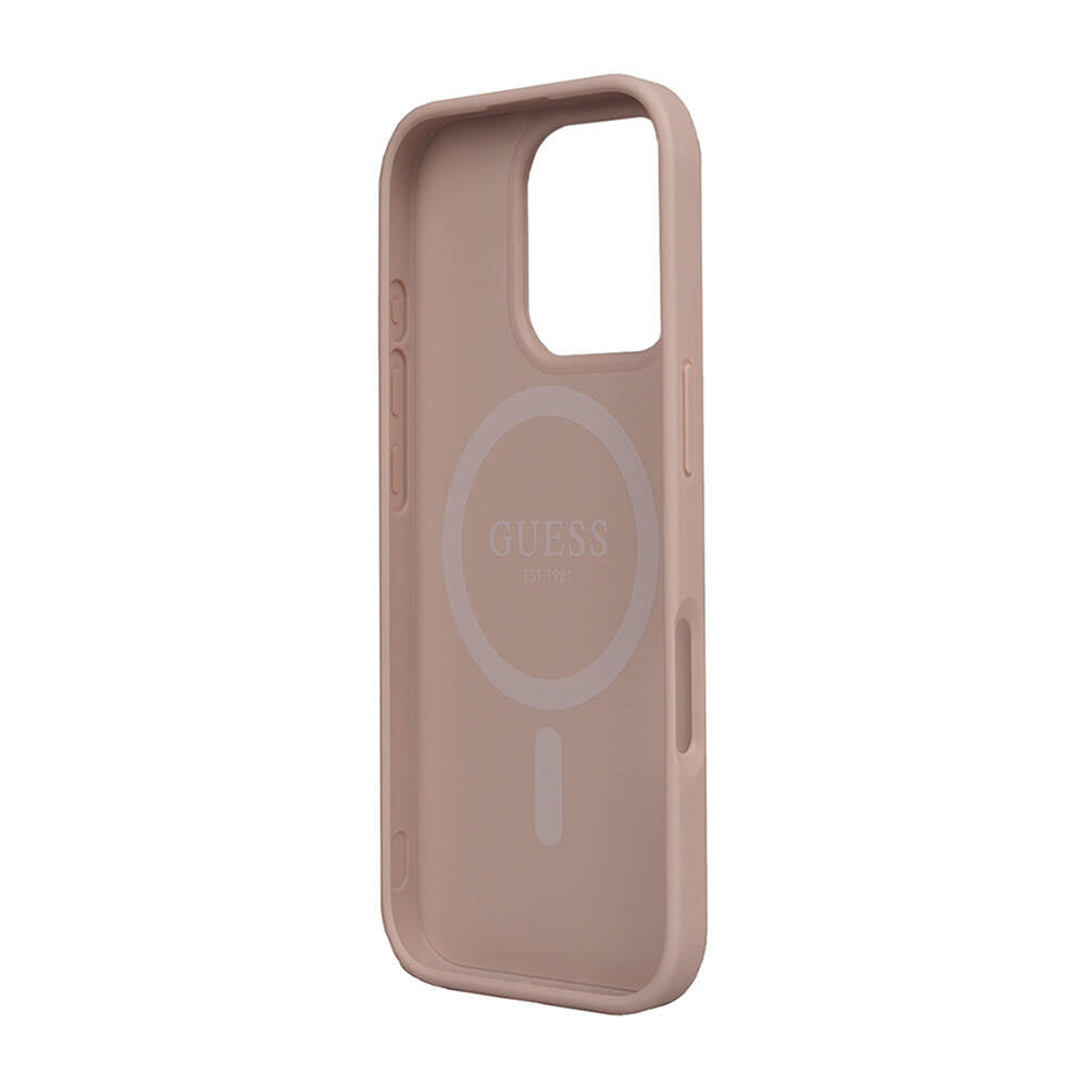 Apple iPhone 16 Pro Kılıf Guess Orjinal Lisanslı M-safe Şarj Özellikli Small 4G Classic Kapak Siyah