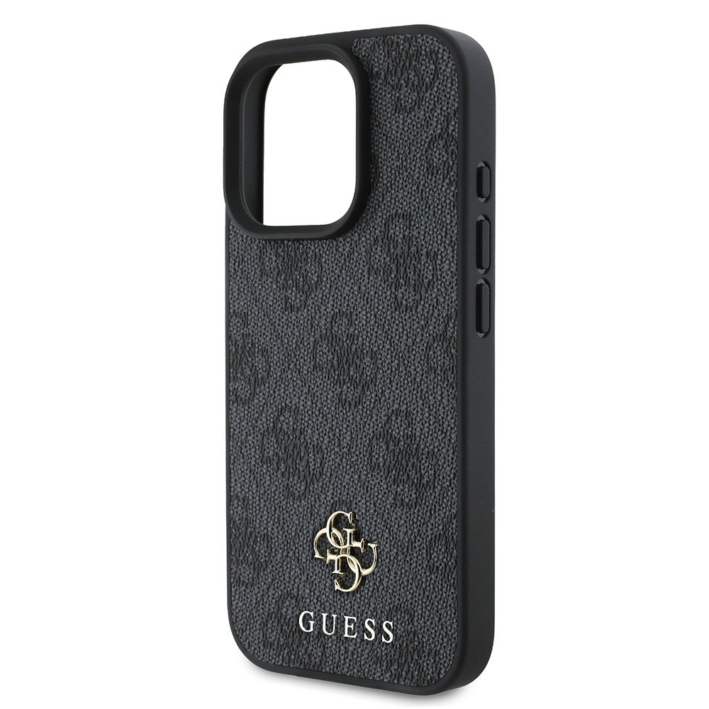 Apple iPhone 16 Pro Kılıf Guess Orjinal Lisanslı M-safe Şarj Özellikli Small 4G Classic Kapak Siyah