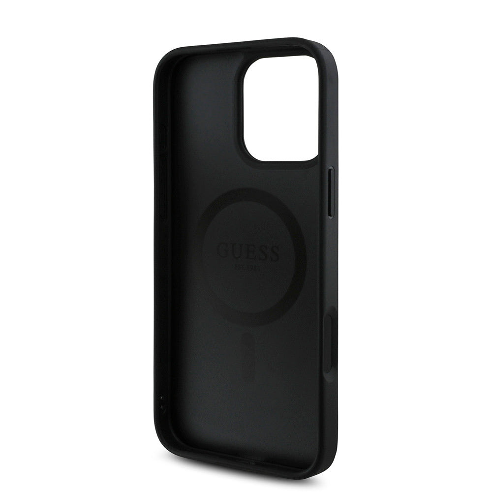 Apple iPhone 16 Pro Kılıf Guess Orjinal Lisanslı M-safe Şarj Özellikli Small 4G Classic Kapak Pembe
