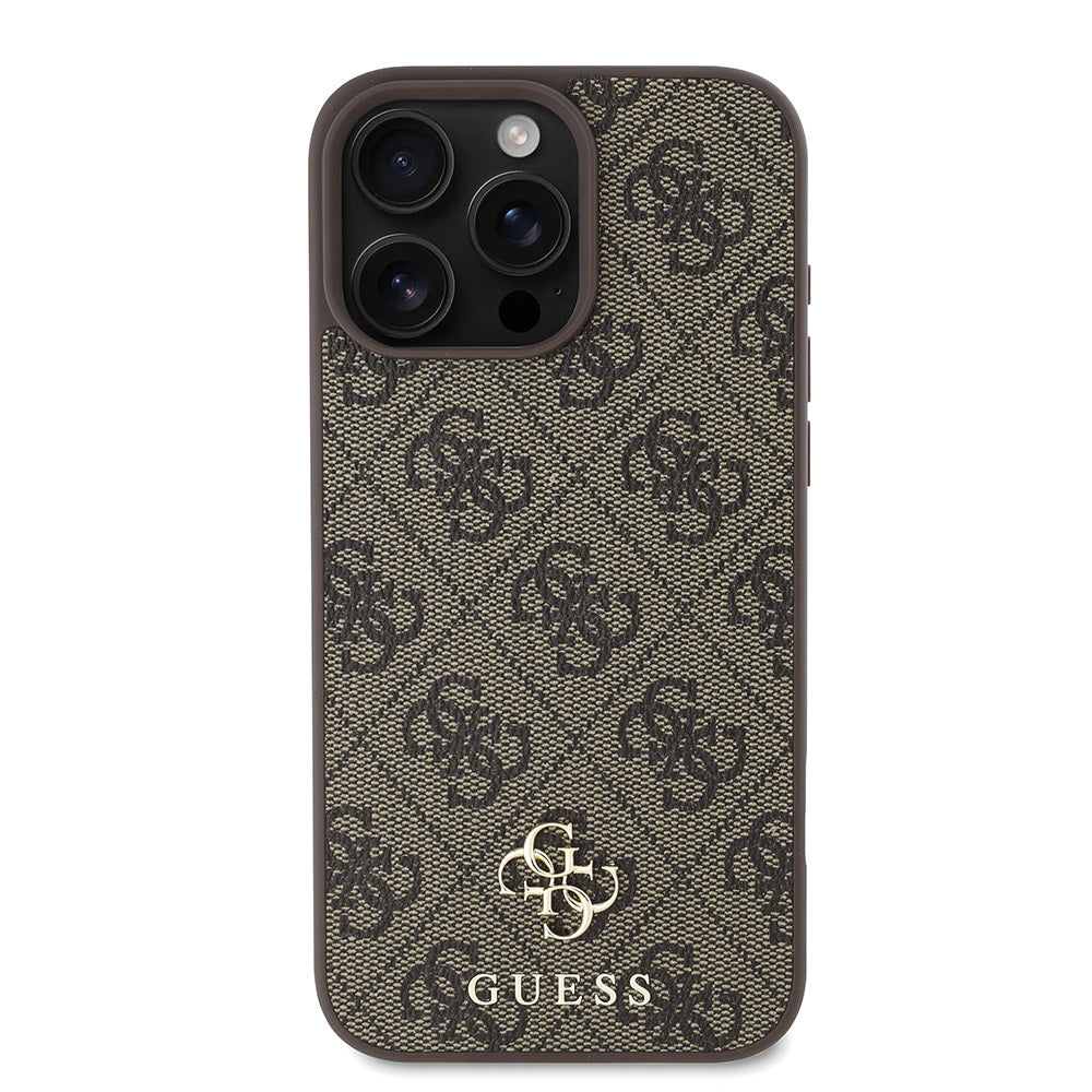 Apple iPhone 16 Pro Kılıf Guess Orjinal Lisanslı M-safe Şarj Özellikli Small 4G Classic Kapak Siyah