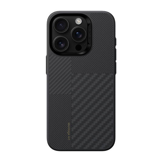 Apple iPhone 16 Pro Kılıf Karbon Fiber M-safe Şarj Özellikli Kamera Kontrol Butonlu Benks Hybrid ArmorPro Montage Kevlar Kapak