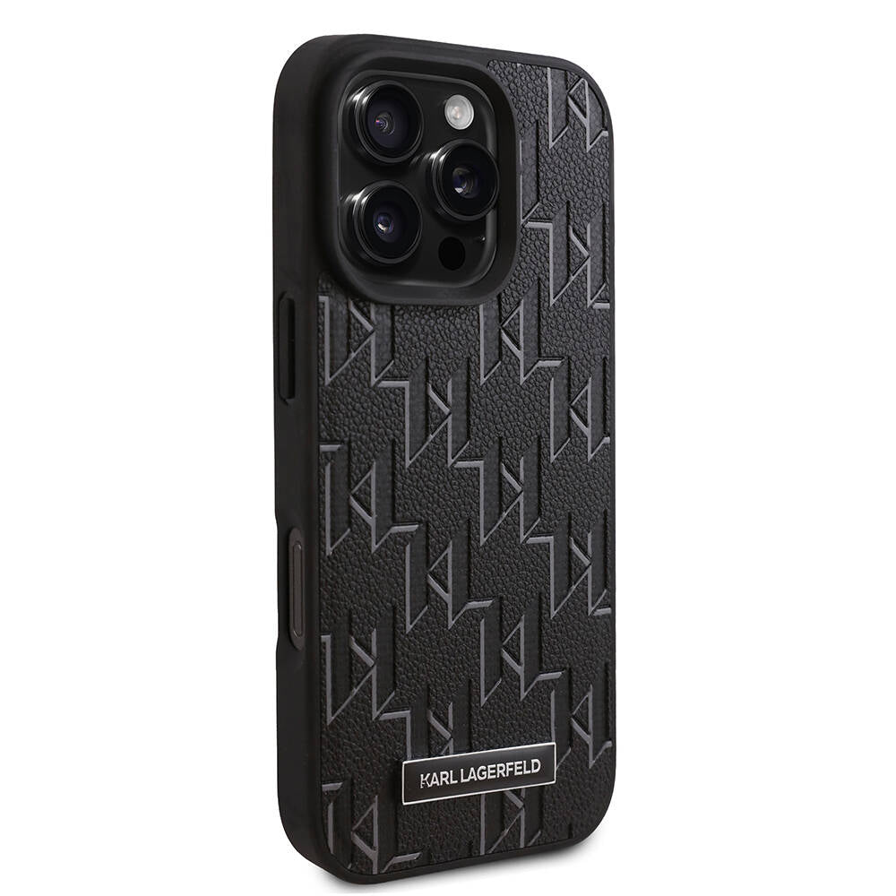Apple iPhone 16 Pro Kılıf Karl Lagerfeld Orjinal Lisanslı M-safe Şarj Özellikli KL Yazılı Hot Stamp Kapak Pembe
