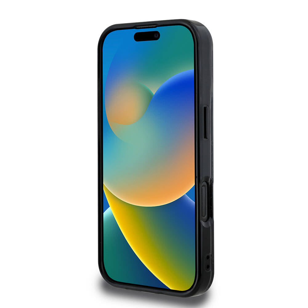 Apple iPhone 16 Pro Kılıf Lacoste Orjinal Lisanslı M-safe Şarj Özellikli IML Baskılı Gümüş Timsah Logolu Monogram Kapak Lacivert
