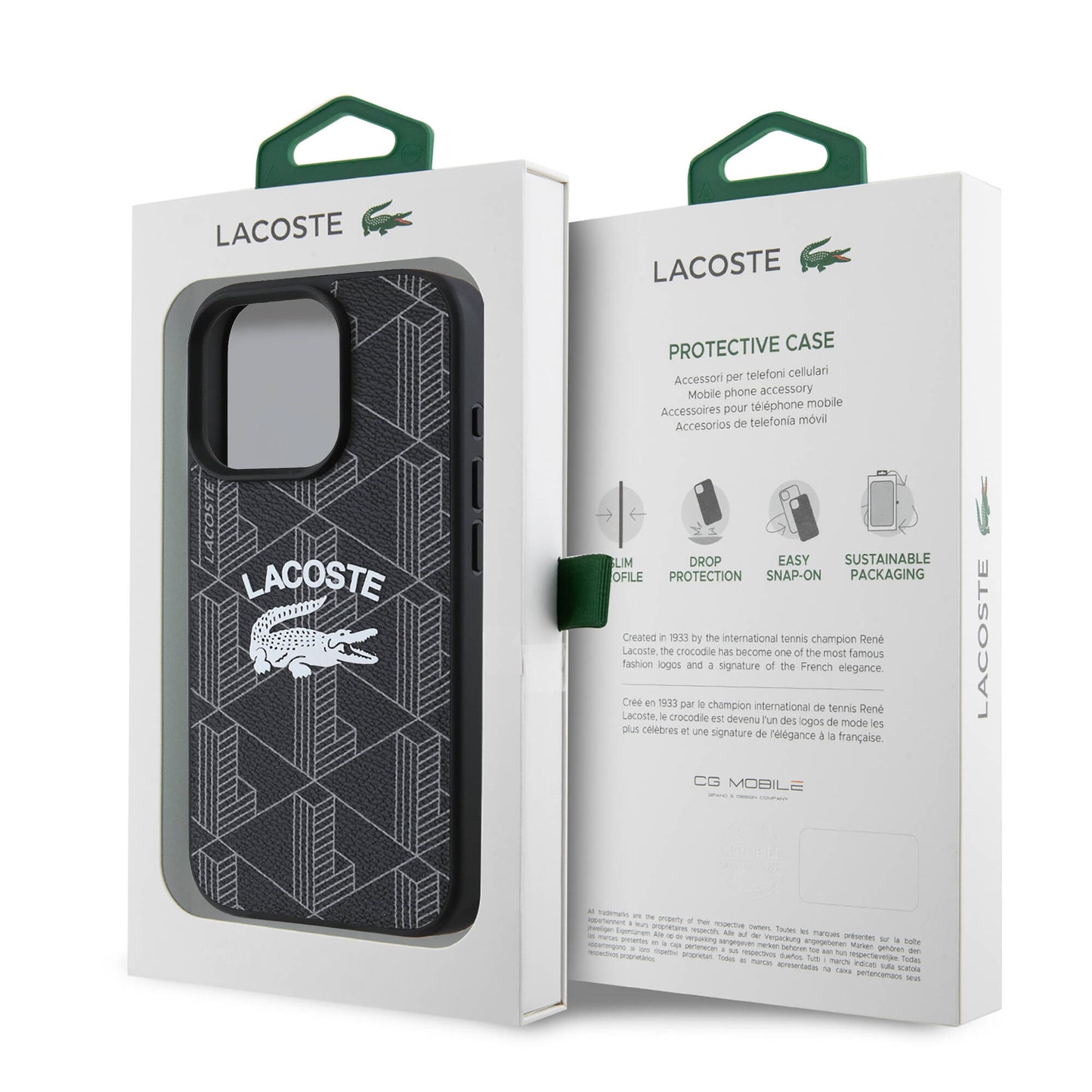 Apple iPhone 16 Pro Kılıf Lacoste Orjinal Lisanslı M-safe Şarj Özellikli Mono Vintage Logo Kapak Lacivert