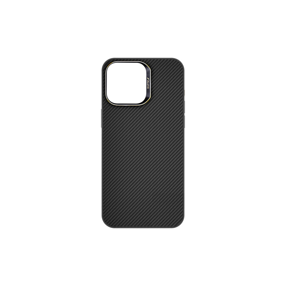 Apple iPhone 16 Pro Kılıf M-safe Şarj Özellikli 600D Metal Kamera Çerçeveli Raptic Aramid Fiber Serisi Kapak Siyah