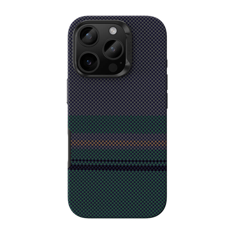 Apple iPhone 16 Pro Kılıf M-safe Şarj Özellikli Karbon Fiber Tasarımlı Benks Aurora ArmorPro Kevlar Kapak Siyah