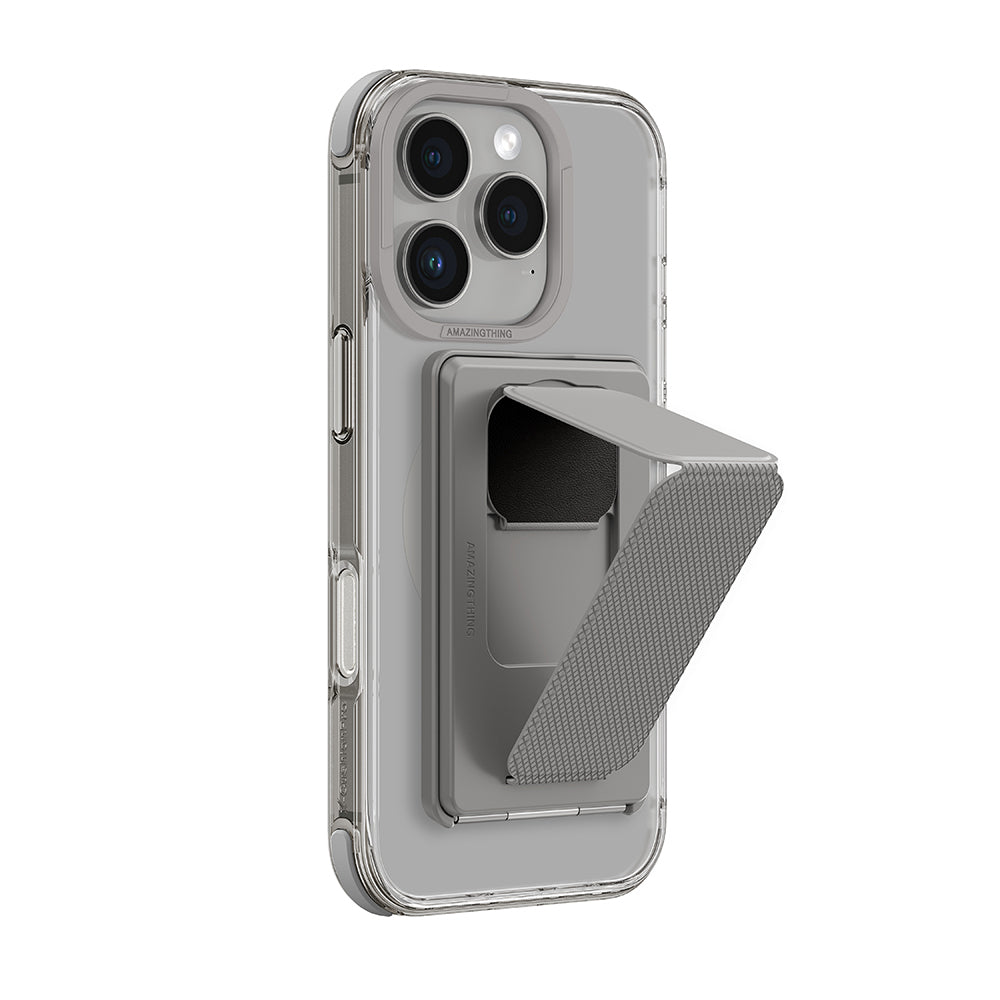 Apple iPhone 16 Pro Kılıf M-safe Şarj Özellikli Standlı Set Amazingthing Omni Adventure Serisi Kapak Rose Gold