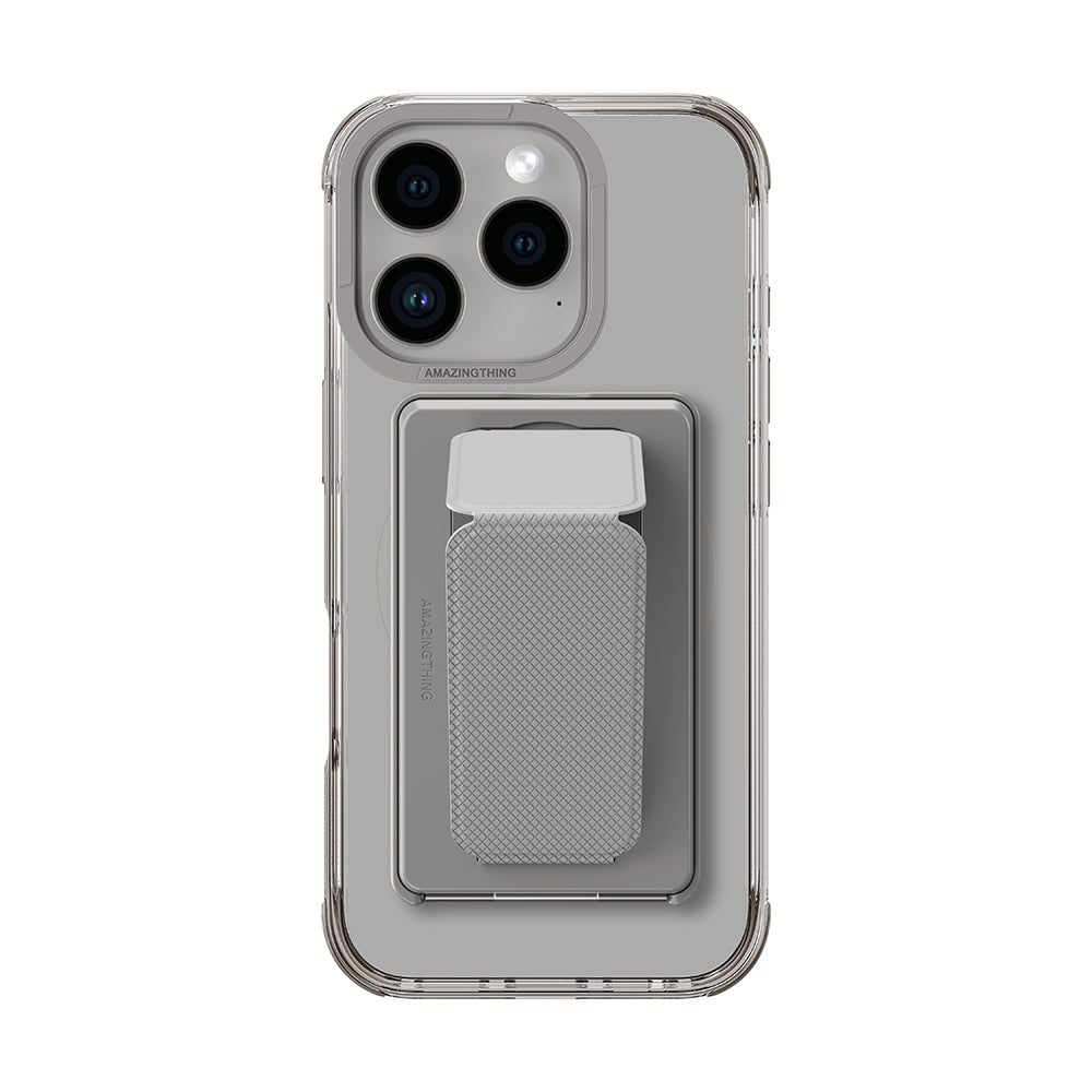 Apple iPhone 16 Pro Kılıf M-safe Şarj Özellikli Standlı Set Amazingthing Omni Adventure Serisi Kapak Rose Gold