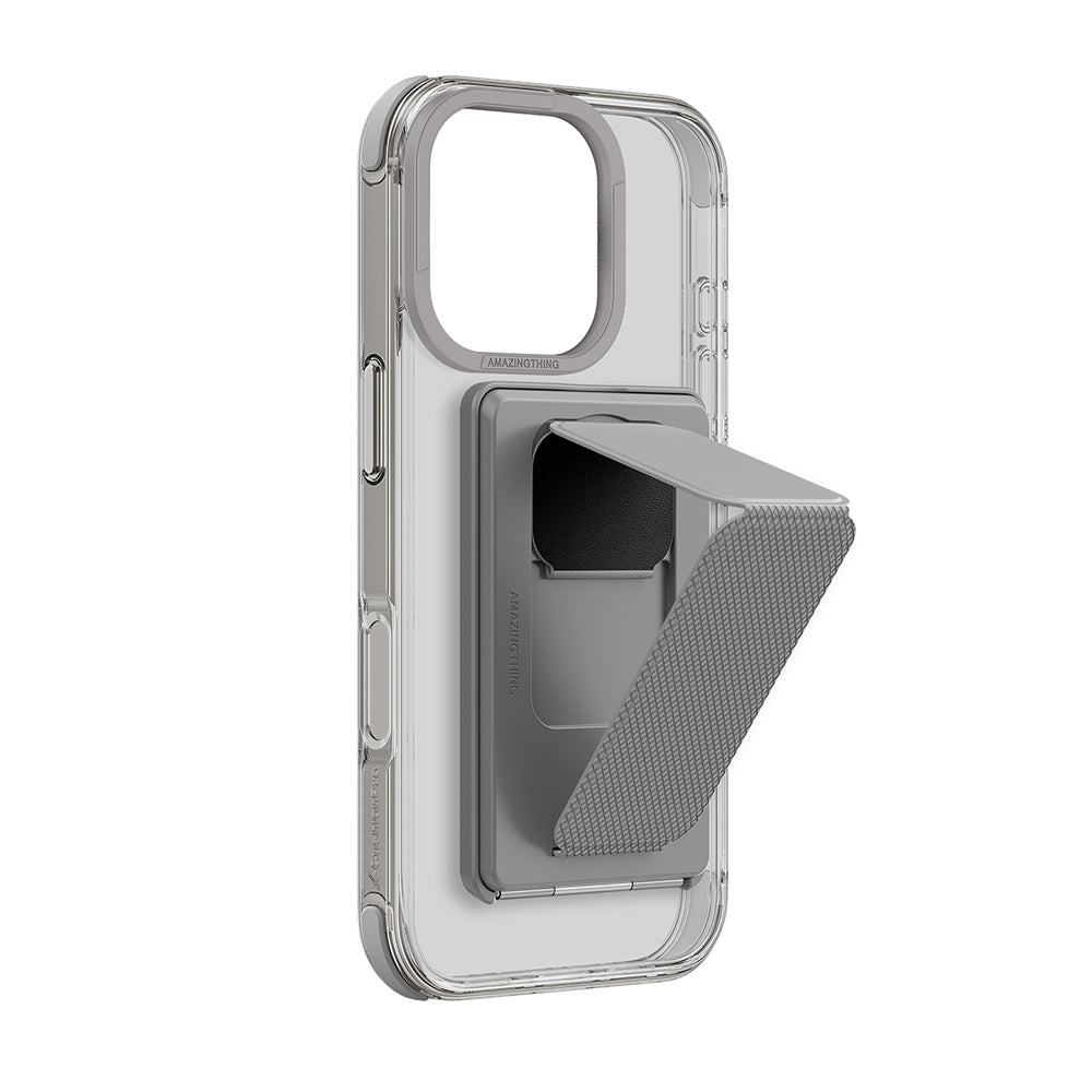 Apple iPhone 16 Pro Kılıf M-safe Şarj Özellikli Standlı Set Amazingthing Omni Adventure Serisi Kapak Rose Gold
