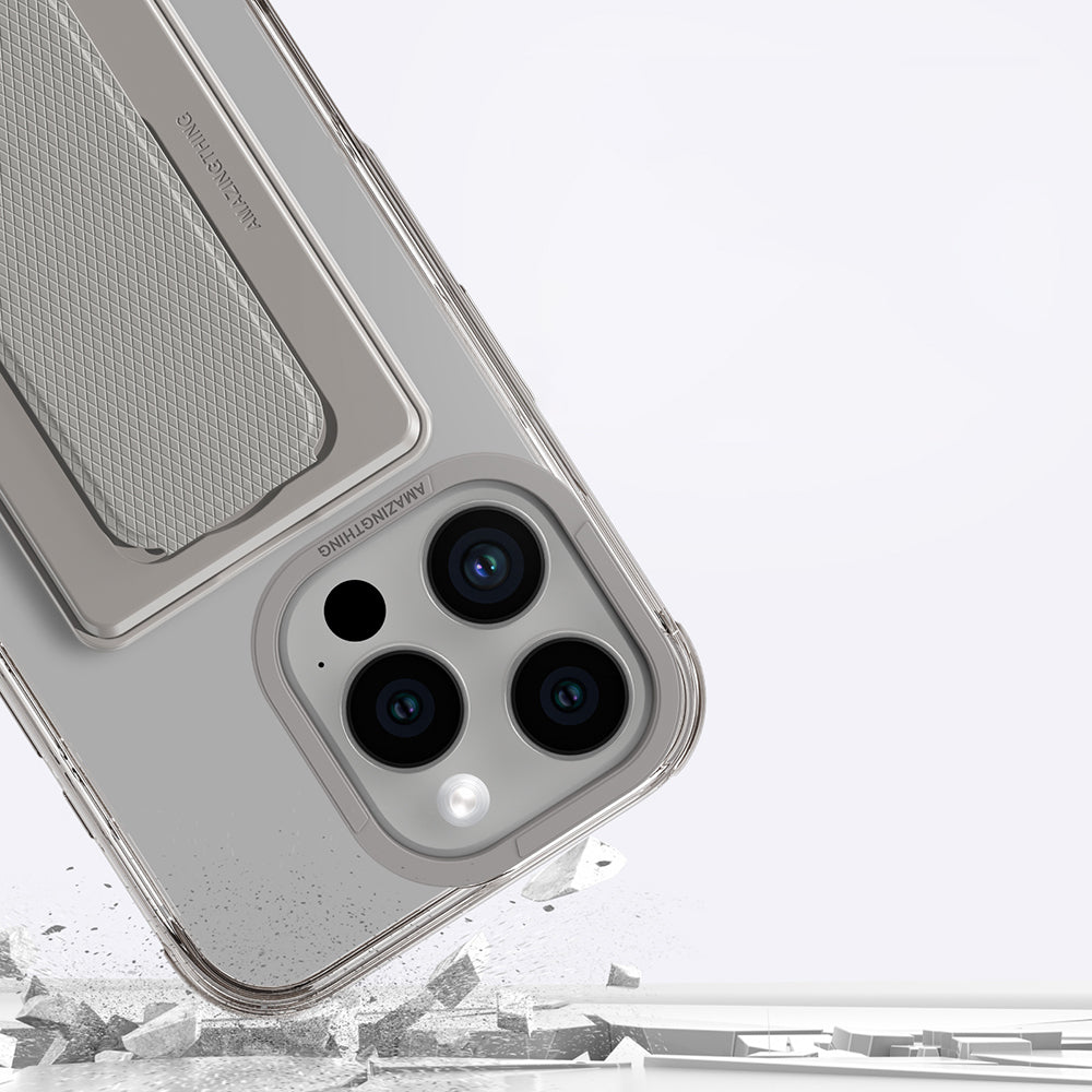 Apple iPhone 16 Pro Kılıf M-safe Şarj Özellikli Standlı Set Amazingthing Omni Adventure Serisi Kapak Rose Gold