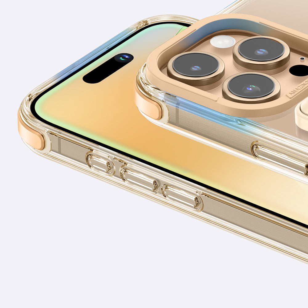 Apple iPhone 16 Pro Kılıf M-safe Şarj Özellikli Standlı Set Amazingthing Omni Adventure Serisi Kapak Rose Gold