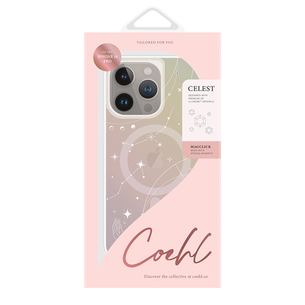 Apple iPhone 16 Pro Kılıf M-safe Şarj Özellikli Takım Yıldızı Desenli Askı Aparatlı Coehl Celest Kapak Colorful