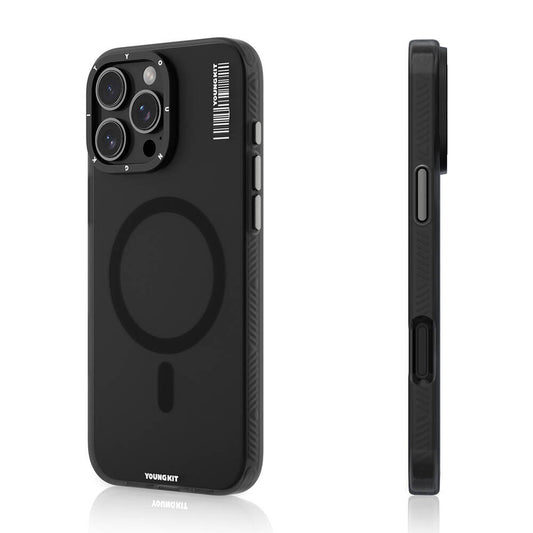 Apple iPhone 16 Pro Kılıf M-safe Şarj Özellikli Youngkit Hidden Sand Serisi Kapak Beyaz