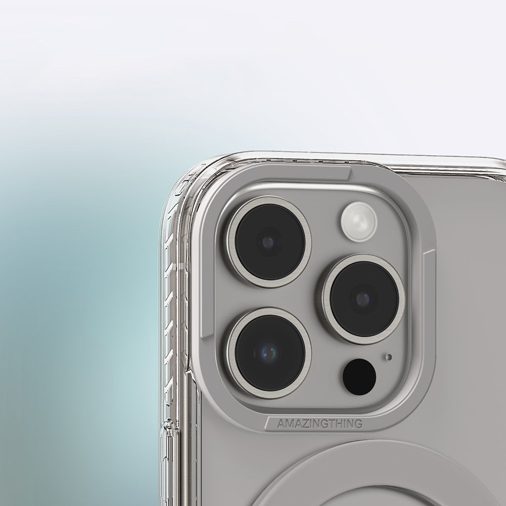 Apple iPhone 16 Pro Kılıf M-safe Şarj Özellikli Yüzük Standlı Amazingthing Titan Pro Serisi Kapak Siyah