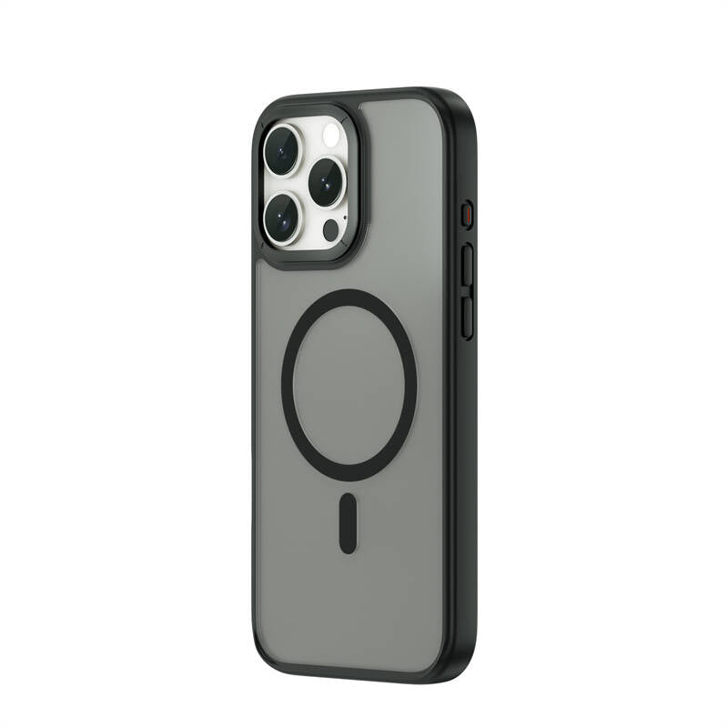 Apple iPhone 16 Pro Kılıf Wiwu FGG-012 ArmorPro Serisi M-safe Şarj Özellikli Parmak İzi Bırakmayan Kılıf Siyah