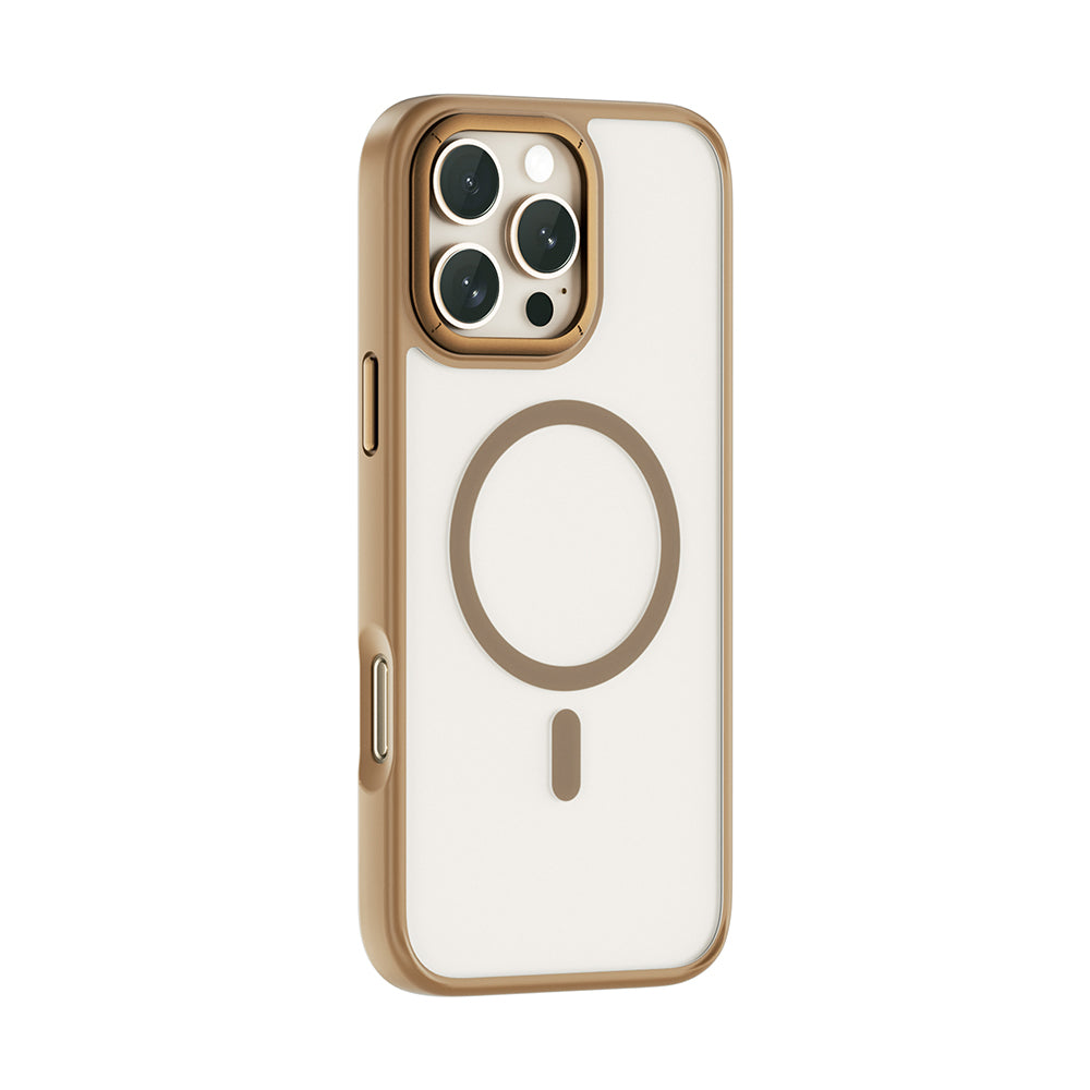 Apple iPhone 16 Pro Kılıf Wiwu FGG-012 ArmorPro Serisi M-safe Şarj Özellikli Parmak İzi Bırakmayan Kılıf Siyah