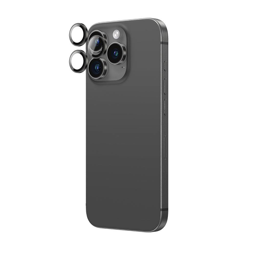 Apple iPhone 16 Pro Max Amazingthing Anti Reflective Kamera Lens Koruyucu + Kolay Uygulama Aparatlı Siyah