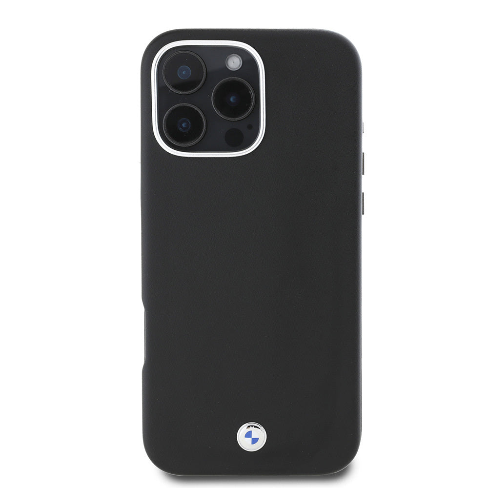 Apple iPhone 16 Pro Max Kılıf BMW Orjinal Lisanslı M-safe Şarj Özellikli Metal Logolu Tam Kaplama Deri Kapak Lacivert
