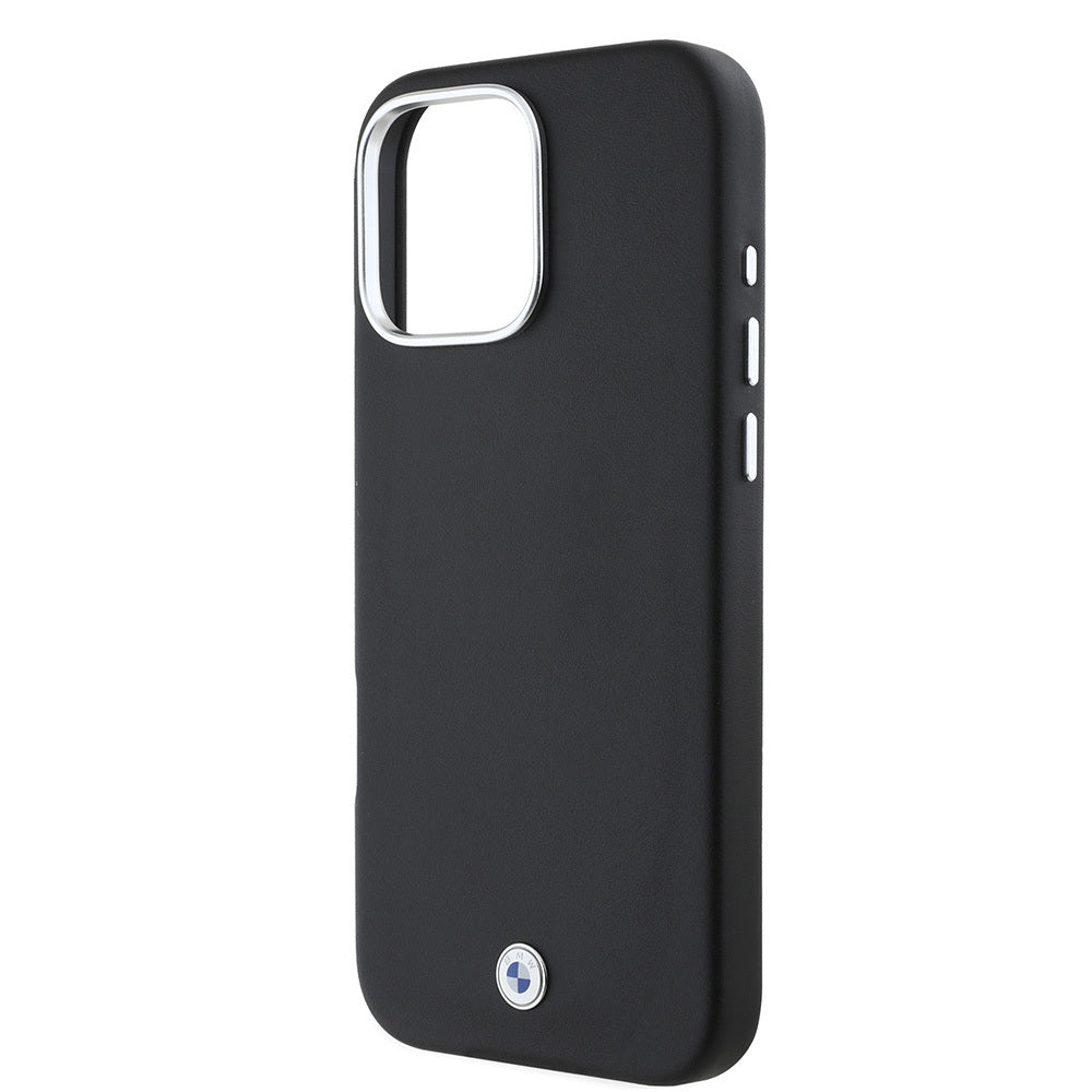 Apple iPhone 16 Pro Max Kılıf BMW Orjinal Lisanslı M-safe Şarj Özellikli Metal Logolu Tam Kaplama Deri Kapak Lacivert