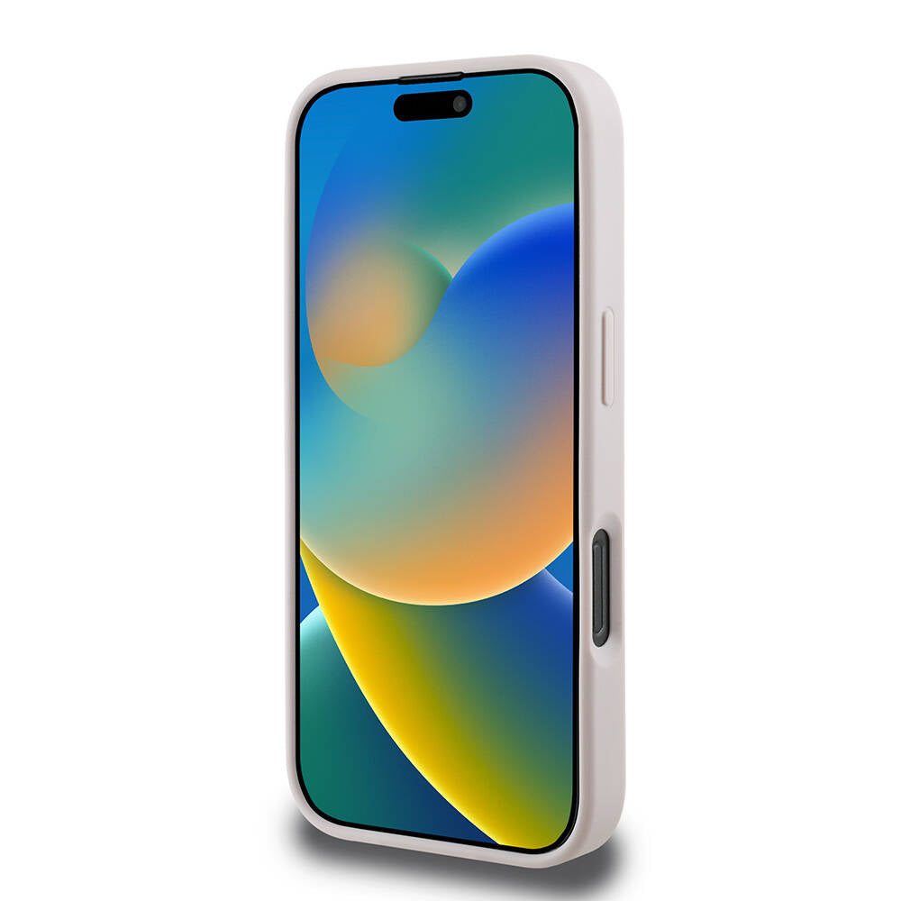 Apple iPhone 16 Pro Max Kılıf Guess Orjinal Lisanslı M-safe Şarj Özellikli 4G Desenli Yazı Logolu Peony Kapak Siyah